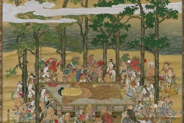  muerte pintura - La muerte del Buda histórico Hanabusa Itcho Budismo
